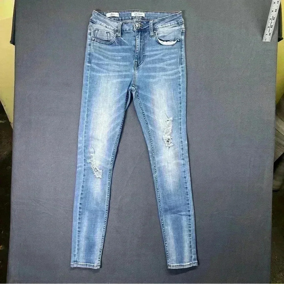 Vigoss Ace Skinny Jeans Womens 25 waist Blue Distressed Denim Cute stretch 1194 - Picture 1 of 9